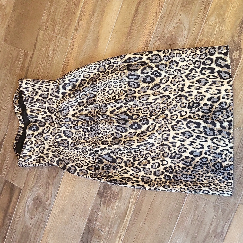 J. Crew Collection Animal Print Optional Spaghetti Strap Strapless Dress, Size 0 - Picture 12 of 16
